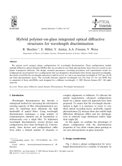 Hybrid polymer-on-glass integrated optical diffractive structures for
