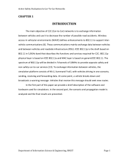 Active Safety Evaluation In Car-To-Car Networks