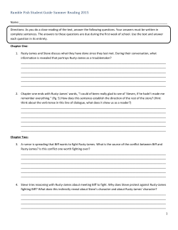 Rumble Fish Student Guide Summer Reading 2015 Name