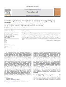 Physics Letters B Azimuthal asymmetry of direct photons in