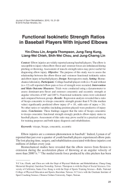 Functional Isokinetic Strength Ratios in Baseball Players With