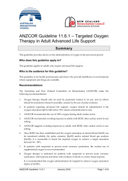 Targeted Oxygen Therapy in Adult Advanced Life Support