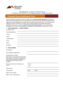 Proposed Event Notification Form