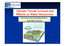 Climate Trends in Israel and Effects on Water Resources
