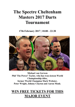 The Spectre Cheltenham Masters 2017 Darts Tournament 17th