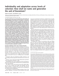 Individuality and adaptation across levels of selection: How shall we
