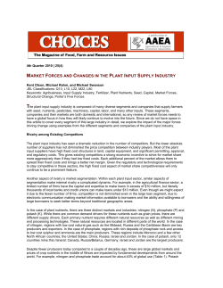 market forces and changes in the plant input supply industry