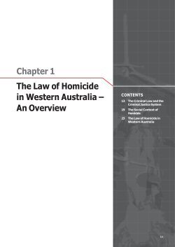 Chapter 1 The Law of Homicide in Western Australia