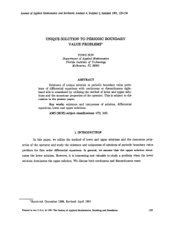 unique solution to periodic boundary value problems1