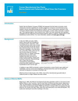 Former Manufactured Gas Plants Marina District and Fisherman`s