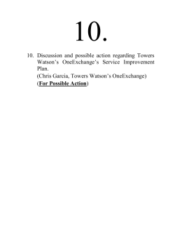 10. Discussion and possible action regarding Towers