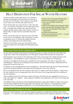 Fact File FF014 - Heat Dissipation for Solar Water Heaters