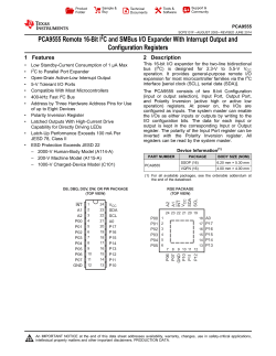 PCA9555 Remote 16-Bit I2C and SMBus I/O Expander With Interrupt