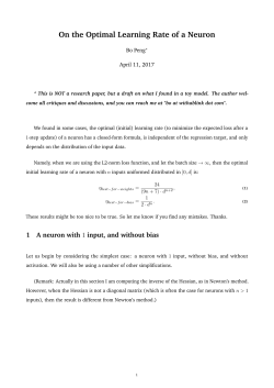 On the Optimal Learning Rate of a Neuron