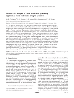 Comparative analysis of radio occultation processing approaches