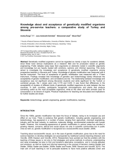 Knowledge about and acceptance of genetically modified organisms