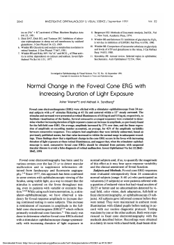 Normal change in the foveal cone ERG with increasing
