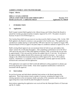 Sour Gas Plant - Caroline Field