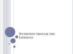 Nutrition though the Lifespan