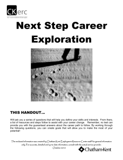 Next Step Career Exploration - Chatham-Kent