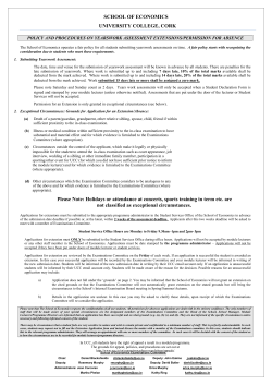 Department of Economics - University College Cork