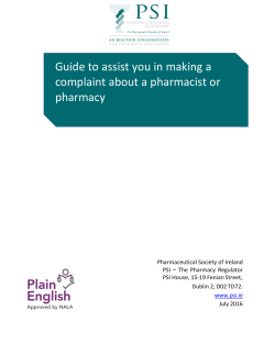 Guide to Making a Complaint Read the PSI`s guide to making a