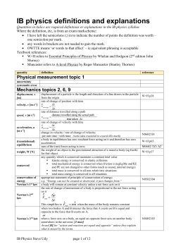 Physics definitions