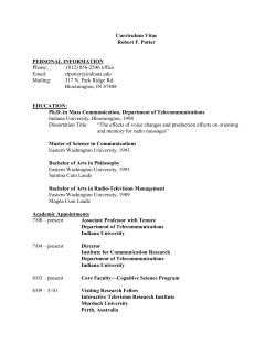 Curriculum Vitae - Robert F. Potter