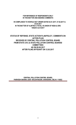 comments on action plan submitted by states for solid waste