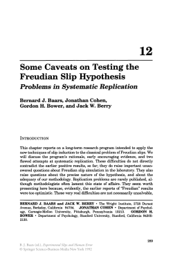 Some Caveats on Testing the Freudian Slip Hypothesis
