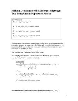 Independent Samples Testing