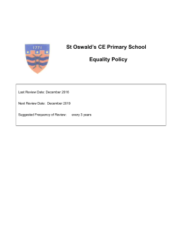 Equality Policy - St. Oswald`s CE Primary School