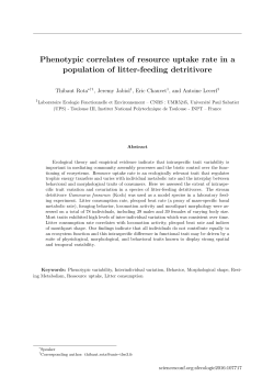 Phenotypic correlates of resource uptake rate in a population of litter