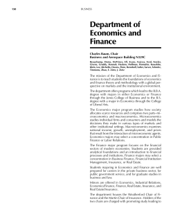 Department of Economics and Finance
