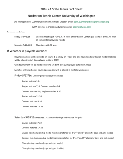 2016 2A State Tennis Fact Sheet Nordstrom Tennis Center
