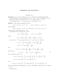 PROBLEMS AND SOLUTIONS 3 Problem 3.1:1 Statement. Let u(x, t