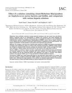 Effect of a solution containing citrate/Methylene Blue/parabens on