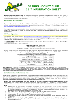 Sparks Hockey Club Newsletter