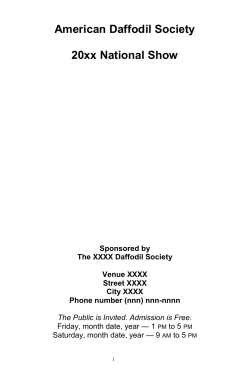 National Show Schedule Template, 2015