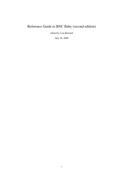 Reference Guide to BNC Baby (second edition)