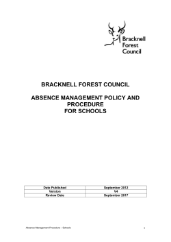 Absence management procedure - School Management
