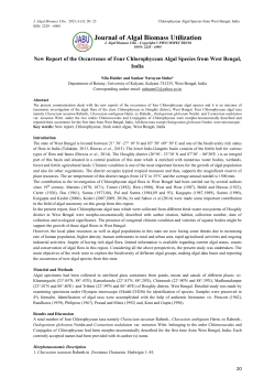New Report of the Occurrence of Four Chlorophycean Algal Species