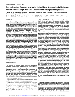 Energy-dependent Processes Involved in Reduced Drug