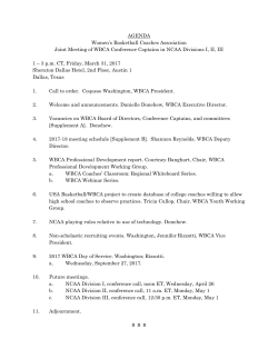 AGENDA Women`s Basketball Coaches Association Joint Meeting of