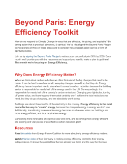 Beyond Paris: Energy Efficiency Toolkit