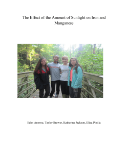 The Effect of the Amount of Sunlight on Iron and Manganese