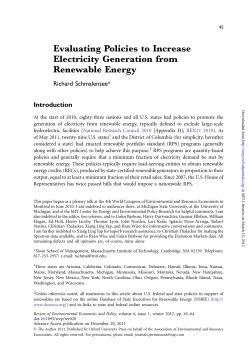 Evaluating Policies to Increase Electricity Generation from