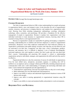 Organizational Behavior and Work