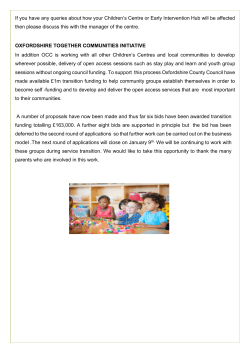 New Arrangements for children`s services in Oxfordshire Information