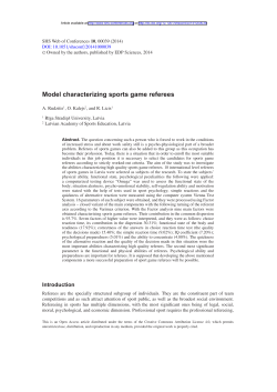 Model characterizing sports game referees